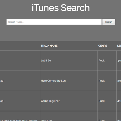 iTunes Search Screenshot